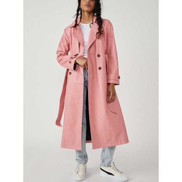 Free People Jackets & Blazers - 🎉LAST CHANCE🎉 NWT Free People Morrison Vegan Trench / Pink
